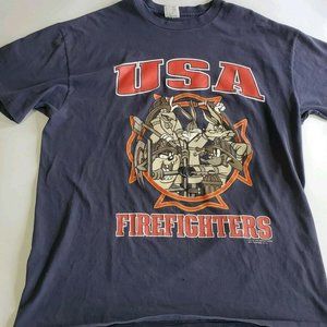 N1e vint looney tunes firefighter tShirt bugs